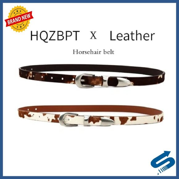 Genuine Leather Western Belt with Horsehair Pattern for Women main image 6